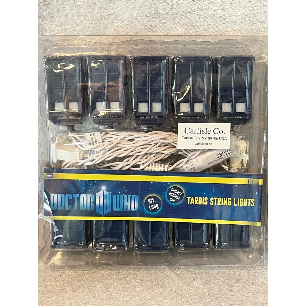 Doctor Who TARDIS String Lights 9ft Blue Police Box Indoor BBC Rabbit Tanaka